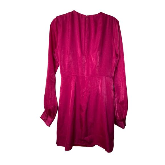House of Harlow X REVOLVE 1960 Lotta Dress Pink Red Colorblock Tie Front Mini L - Picture 6 of 7